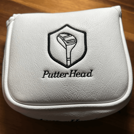 White Leather Mallet Putter Cover - PutterHead