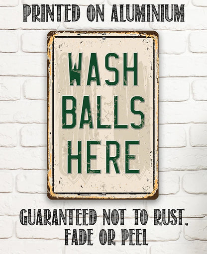 Wash Balls Here Golf Sign - PutterHead