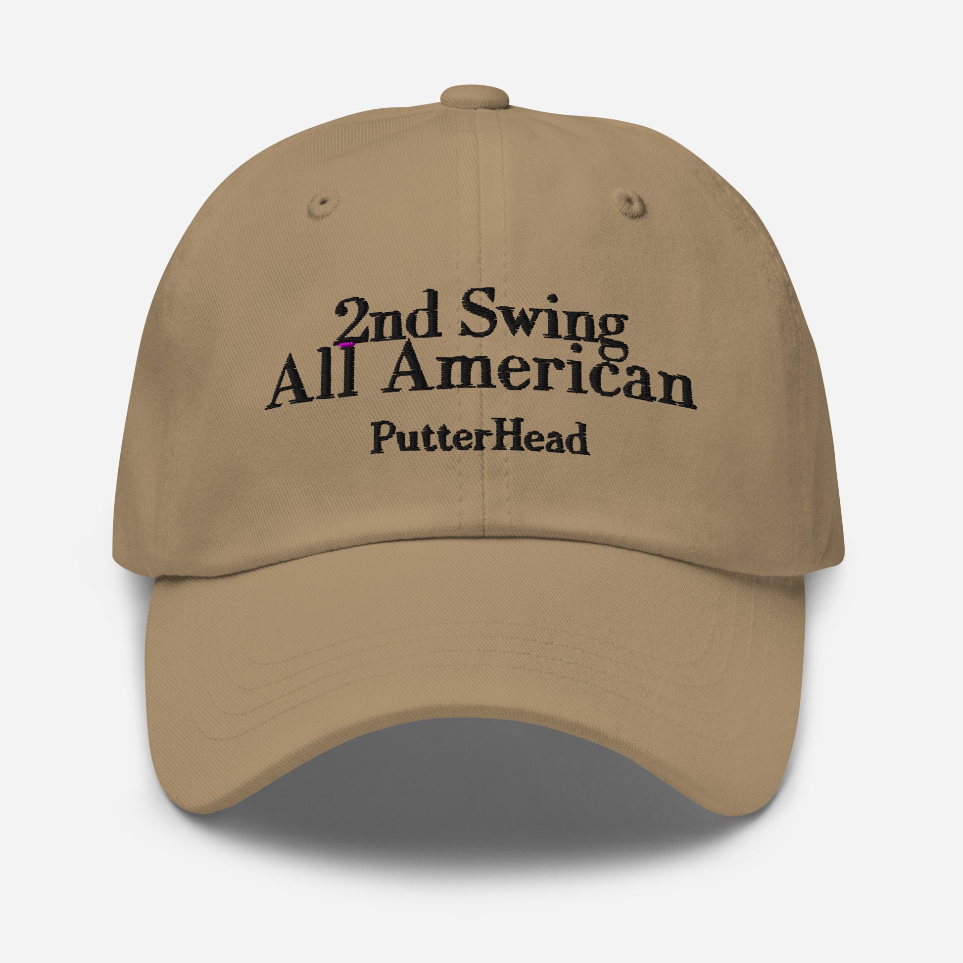 2nd Swing All American Dad hat Black Text - PutterHead