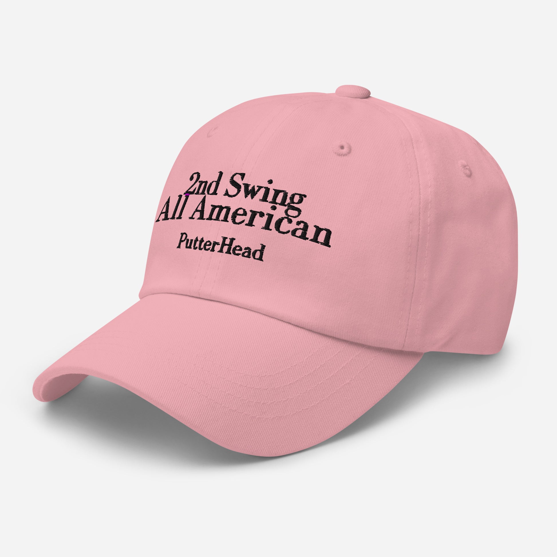 2nd Swing All American Dad hat Black Text - PutterHead