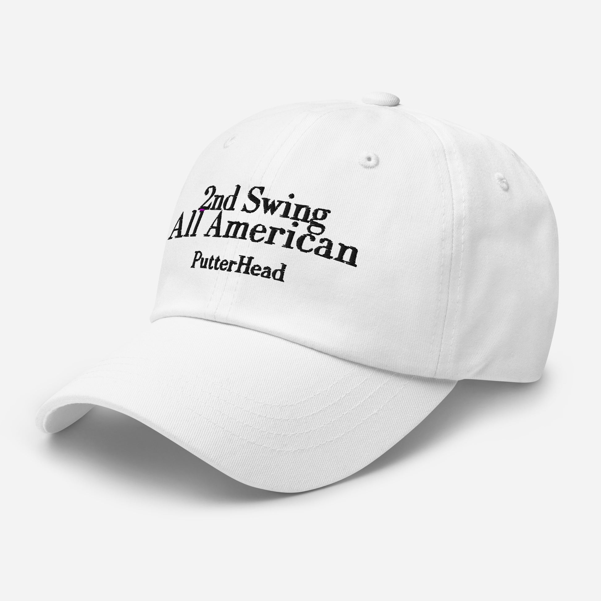 2nd Swing All American Dad hat Black Text - PutterHead