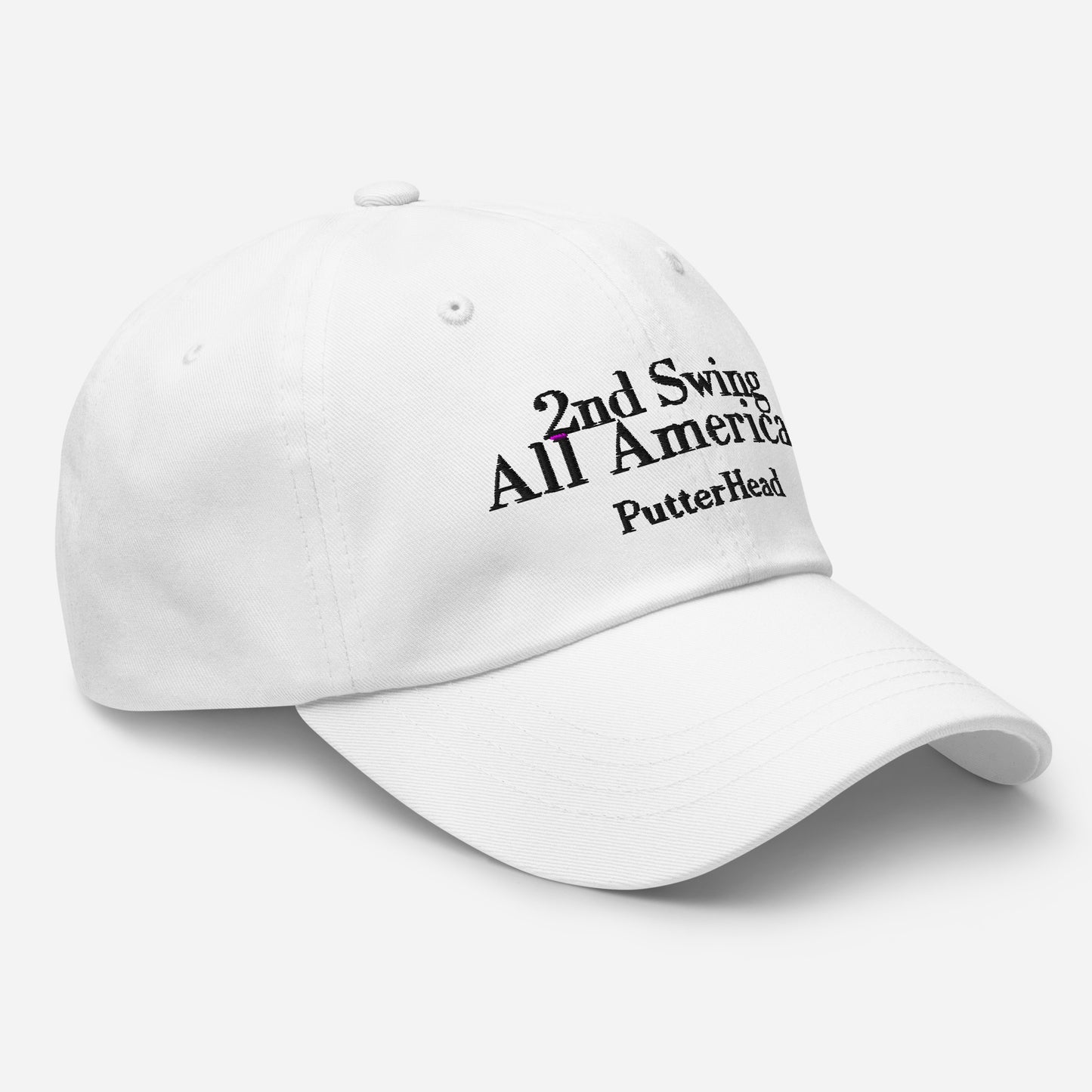 2nd Swing All American Dad hat Black Text - PutterHead