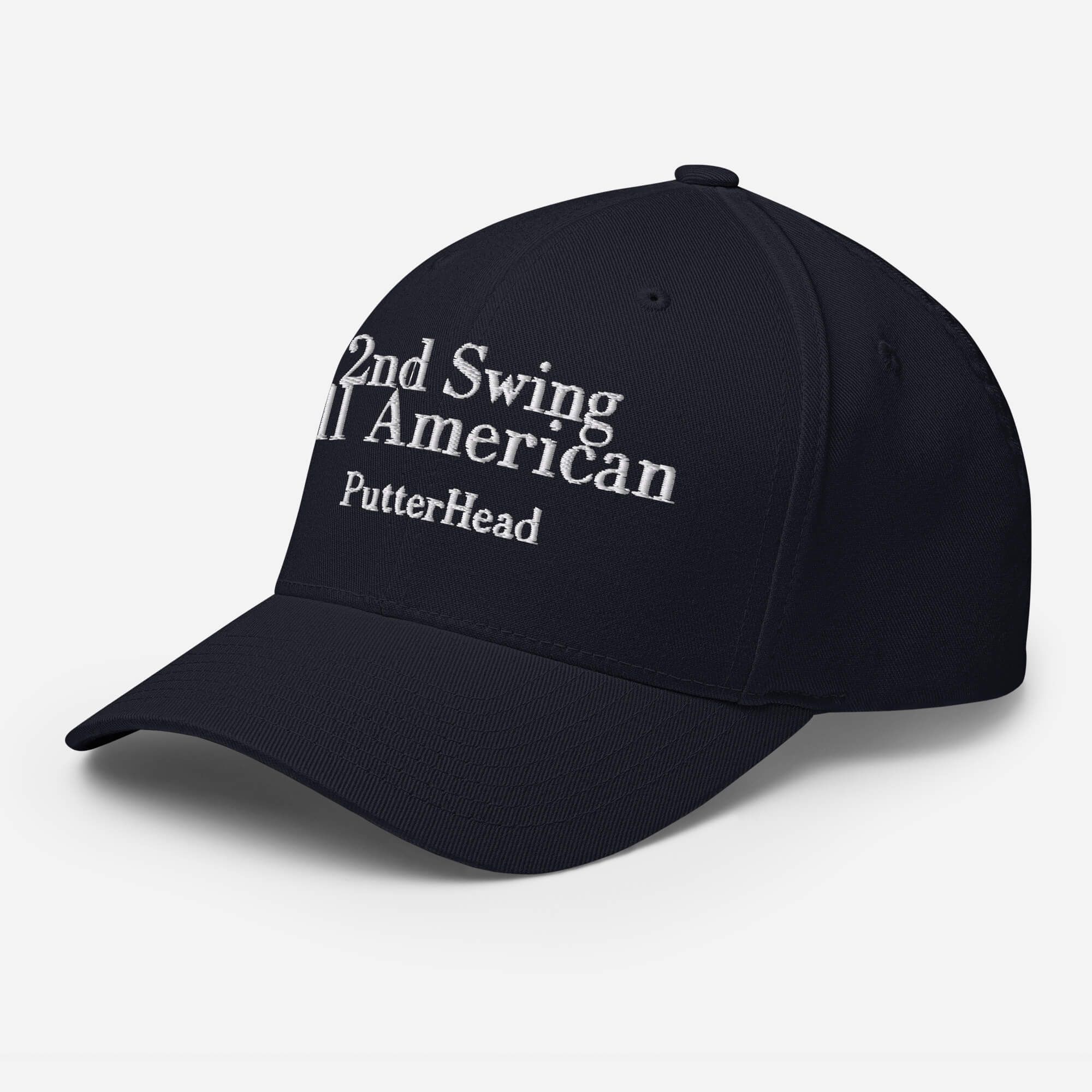 2nd Swing All American Flex Fit Hat White Text – PutterHead